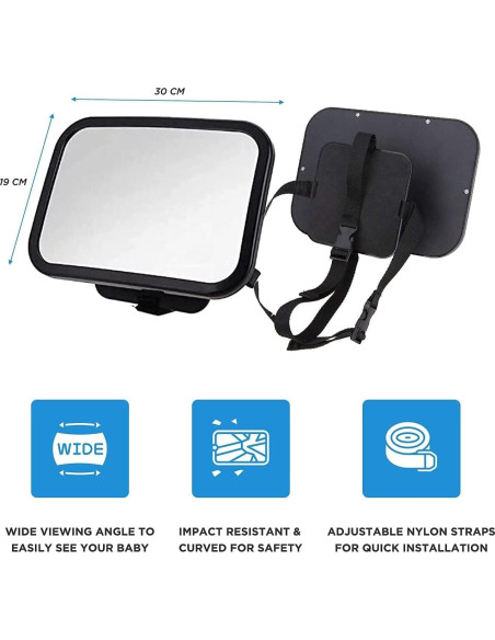 Espejo Convexo para Bebés BOILING GLACIER - Ajustable 360