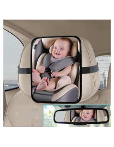 Espejo de Coche para Bebé Vehequny Irrompible Ajuste Universal