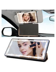 Espejo de Vanidad para Auto Genérico LED Recargable 3 Modos