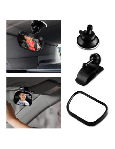 Espejo Retrovisor de Coche Lecctso Ajustable 360 Negro