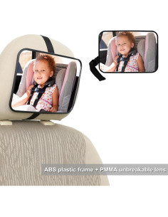 Espejo de Coche para Bebés JXINLODGEG Irrompible Ajustable 2