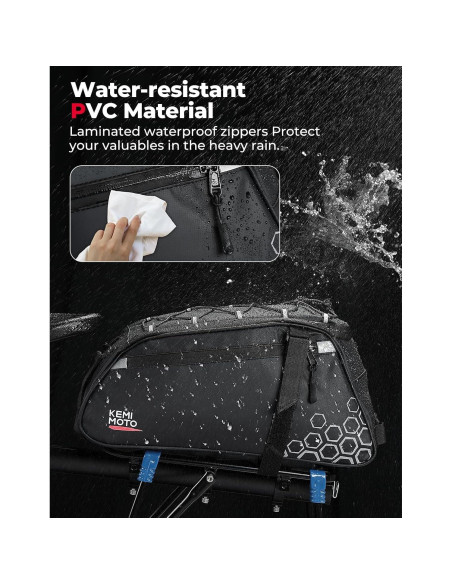Bolsa de Maletero KEMIMOTO 13L Resistente al Agua para Bicicleta