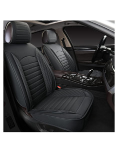 Fundas de Asiento de Coche KBOISE 2 PCS Negro Impermeable