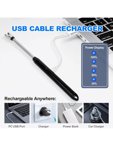 Encendedor Eléctrico VisliHH WSL-01 Recargable USB 2 Pzs