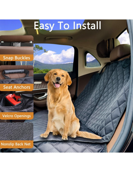 Funda de Asiento de Coche para Perros HNCPSY Impermeable Universal