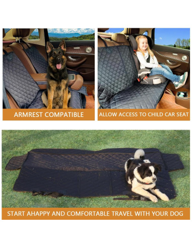 Funda de Asiento de Coche para Perros HNCPSY Impermeable Universal