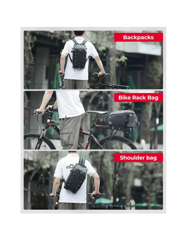 Bolsa de Maletero KEMIMOTO 13L Resistente al Agua para Bicicleta