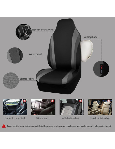 Fundas de Asiento de Coche CAR PASS Neopreno Impermeable Negro y Gris
