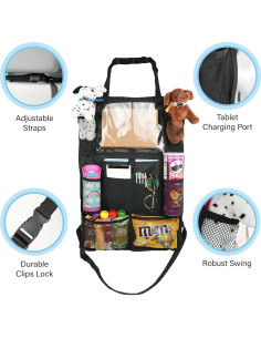 Organizador de Asiento de Coche Haussimple 2 Paquetes con Soporte para Tableta 2