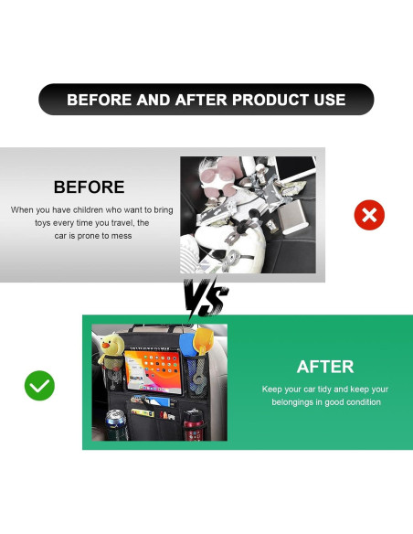 Organizador de Asiento Trasero de Coche NYTKL 2PCS Impermeable