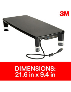 Soporte de Monitor 3M Ajustable con Hub USB 4 Puertos 2