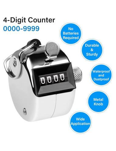 Contador de Clicker SDARMING 4 Dígitos Metal 0-9999