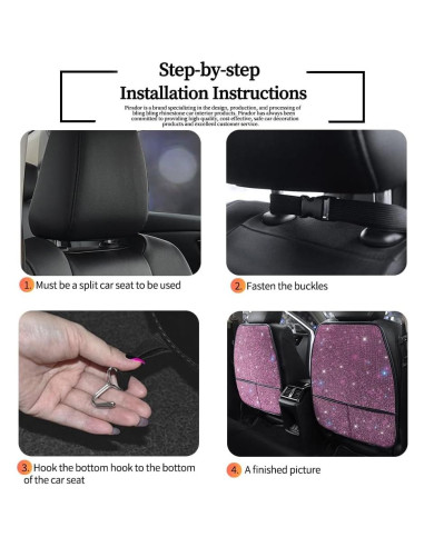 Alfombrillas Protectores de Asiento de Coche Pirador Rosa 2Pcs