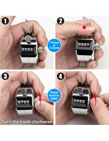 Contador de Clicker SDARMING 4 Dígitos Metal 0-9999