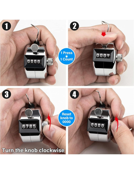 Contador de Clicker SDARMING 4 Dígitos Metal 0-9999
