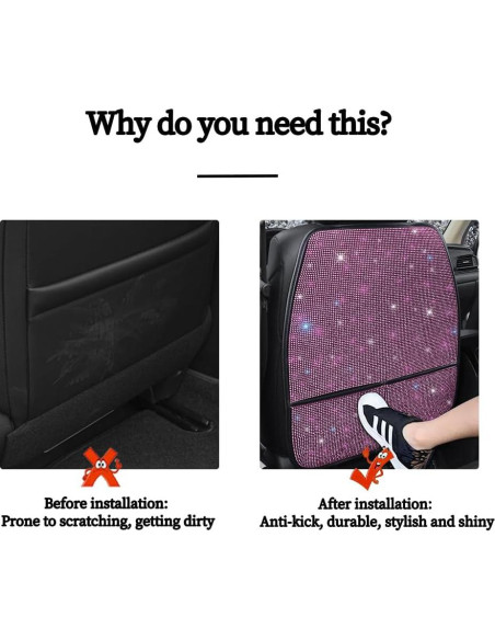 Alfombrillas Protectores de Asiento de Coche Pirador Rosa 2Pcs