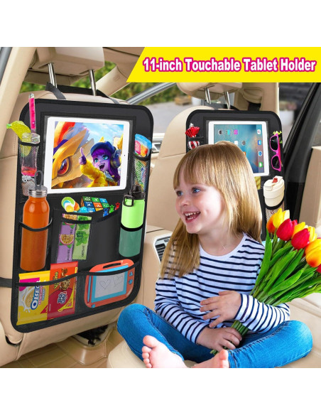 Organizador de Asiento Trasero KANGXICHEN 2 Pack con Soporte para Tableta