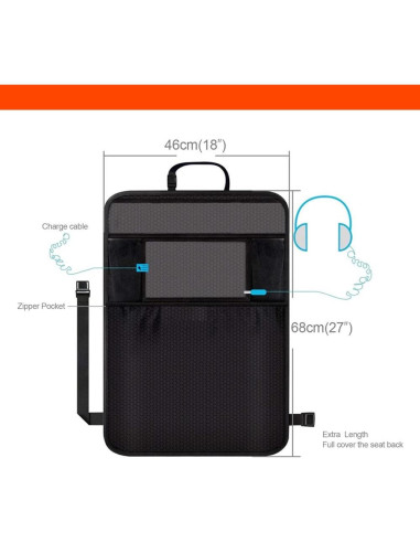 Protector de Asiento de Coche Luckybay 2-en-1 con Organizador