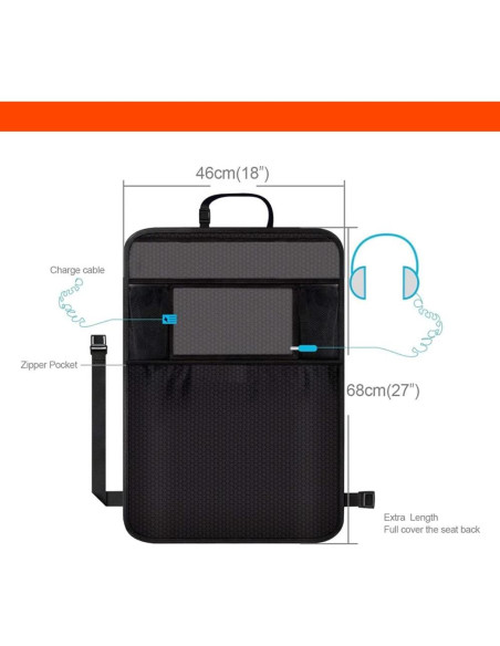 Protector de Asiento de Coche Luckybay 2-en-1 con Organizador Protector de Asiento de Coche Luckybay 2-en-1 con Organizador