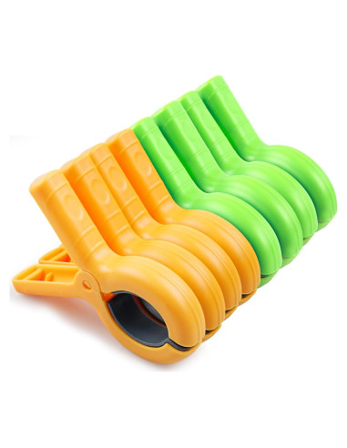 8 Clips para Toallas de Playa Dreecy - Verde y Naranja, 23.9 cm