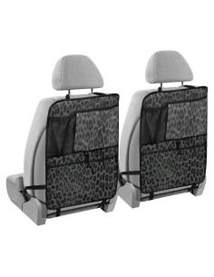 Organizador de Asiento Trasero YETTASBIN Leopardo Negro 2 Pzs