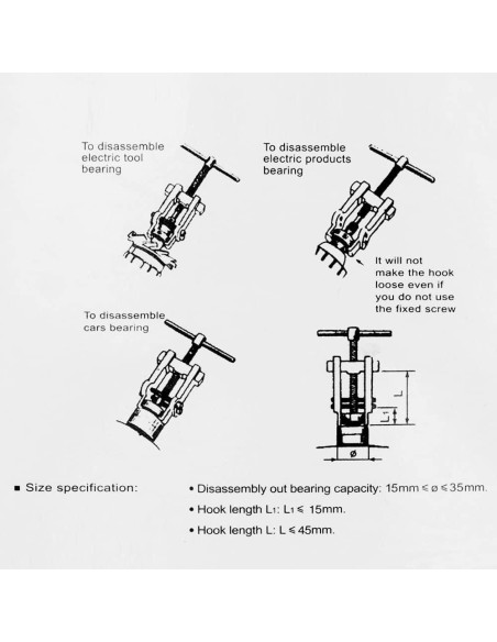 Extractor de Engranajes 2 Mandíbulas OriGlam Ajustable 5 cm