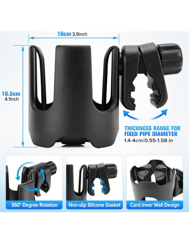 Soporte para Tazas TSAKBAM TB-017 Ajustable 360 Negro