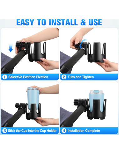 Soporte para Tazas TSAKBAM TB-017 Ajustable 360 Negro