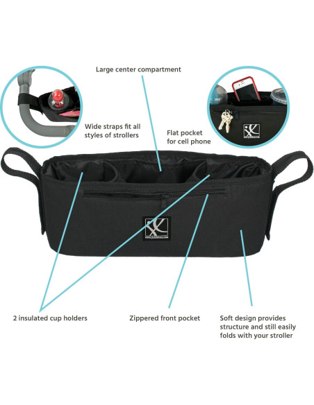 Bandeja para Padres J.L. Childress Cargo 'N Drinks - Negro