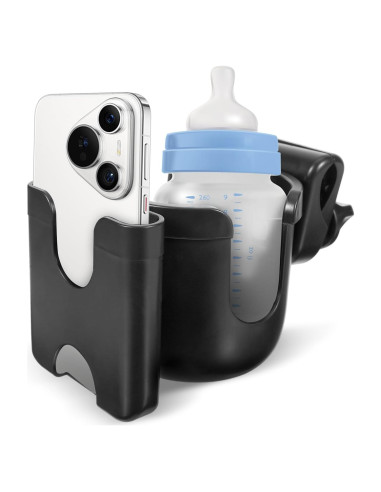 Soporte 2-en-1 para Taza y Teléfono Motthjcw Negro