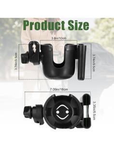 Soporte 2-en-1 para Taza y Teléfono Motthjcw Negro 2