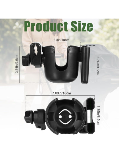 Soporte 2-en-1 para Taza y Teléfono Motthjcw Negro