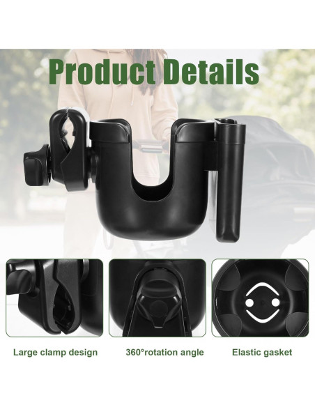 Soporte 2-en-1 para Taza y Teléfono Motthjcw Negro