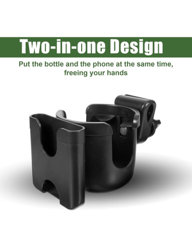 Soporte 2-en-1 para Taza y Teléfono Motthjcw Negro