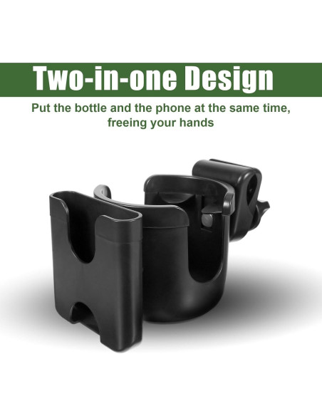 Soporte 2-en-1 para Taza y Teléfono Motthjcw Negro