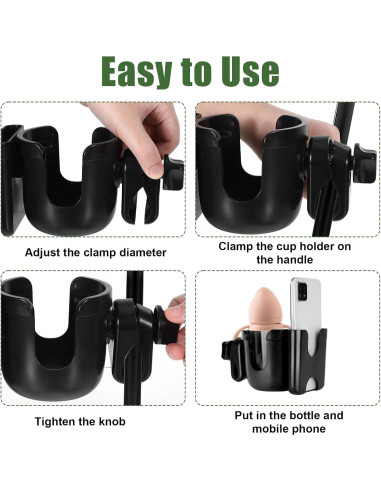 Soporte 2-en-1 para Taza y Teléfono Motthjcw Negro