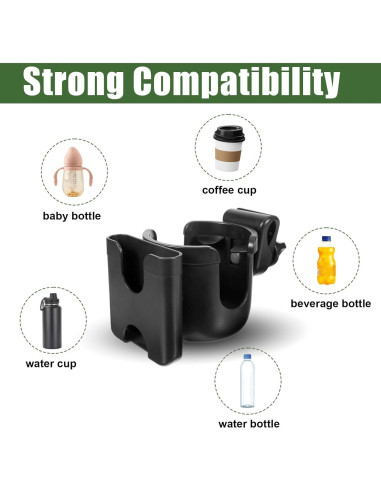 Soporte 2-en-1 para Taza y Teléfono Motthjcw Negro