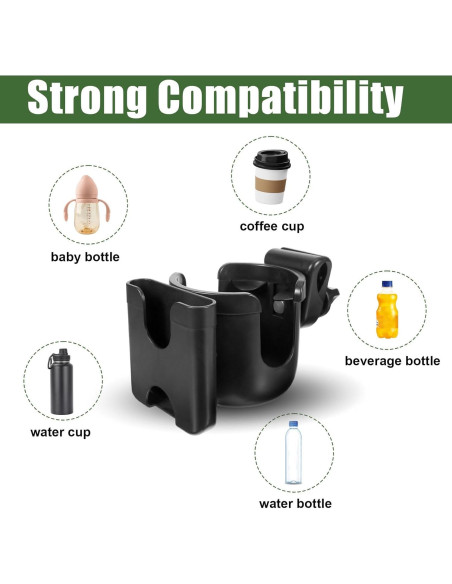 Soporte 2-en-1 para Taza y Teléfono Motthjcw Negro