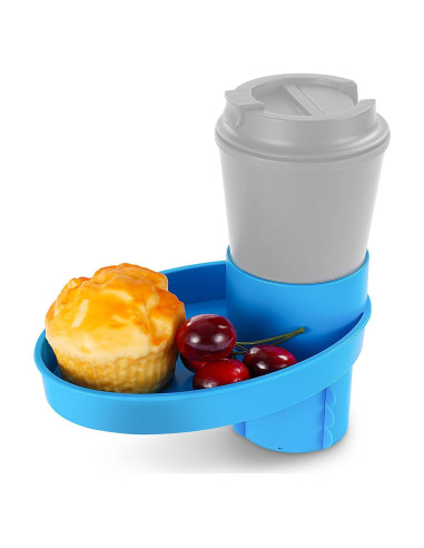 Bandeja para Snacks y Portavasos Elfzone Azul - Ajuste Universal