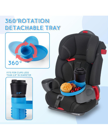 Bandeja para Snacks y Portavasos Elfzone Azul - Ajuste Universal