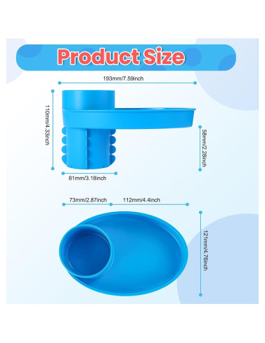 Bandeja para Snacks y Portavasos Elfzone Azul - Ajuste Universal