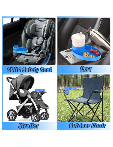 Bandeja para Snacks y Portavasos Elfzone Azul - Ajuste Universal