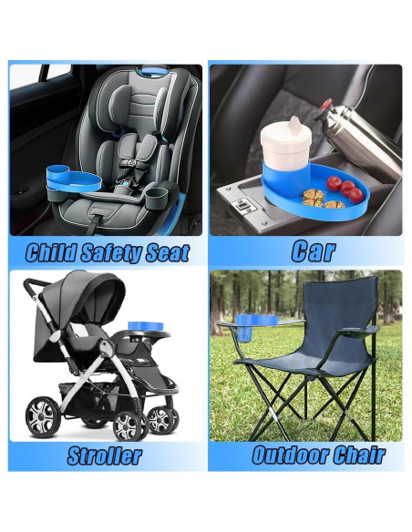 Bandeja para Snacks y Portavasos Elfzone Azul - Ajuste Universal