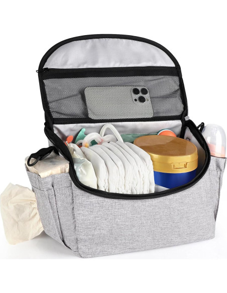 Organizador Universal para Carriola Accmor - Bolsa Gris 249g Organizador Universal para Carriola Accmor - Bolsa Gris 249g