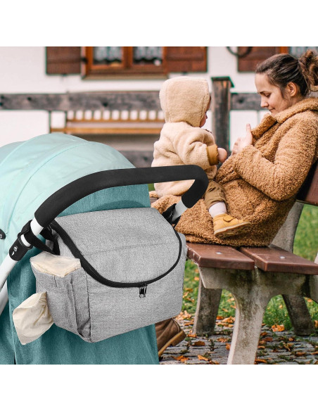 Organizador Universal para Carriola Accmor - Bolsa Gris 249g Organizador Universal para Carriola Accmor - Bolsa Gris 249g