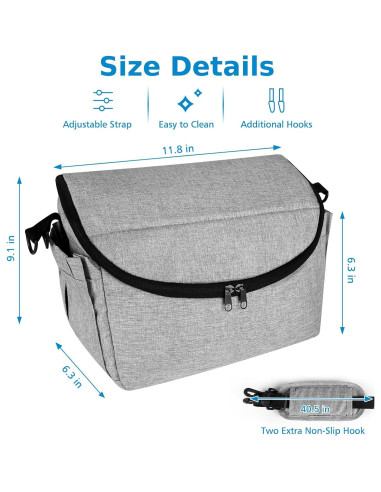 Organizador Universal para Carriola Accmor - Bolsa Gris 249g