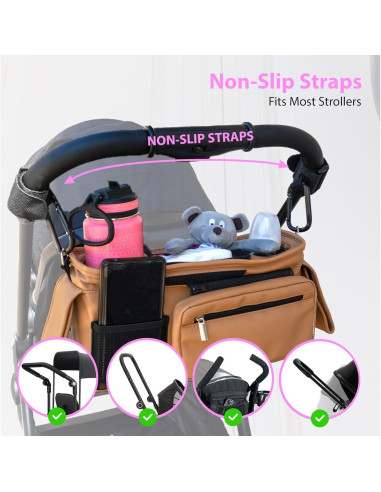 Caddy para Cochecito Mama Lubu de Cuero Vegano Impermeable
