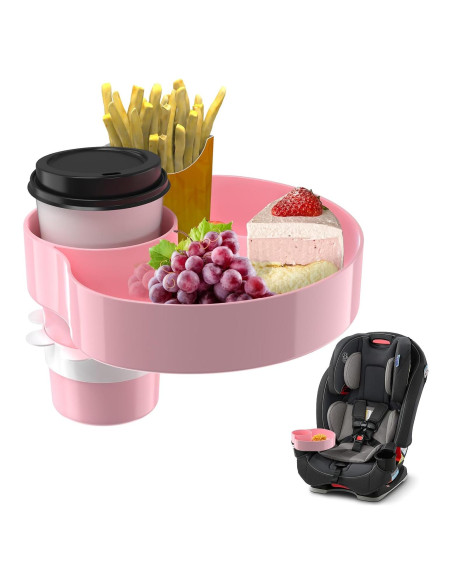 Bandeja para Asiento de Auto SSPONT Rosa con Portavasos