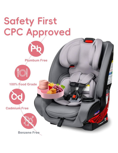 Bandeja para Asiento de Auto SSPONT Rosa con Portavasos