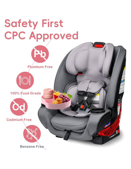 Bandeja para Asiento de Auto SSPONT Rosa con Portavasos